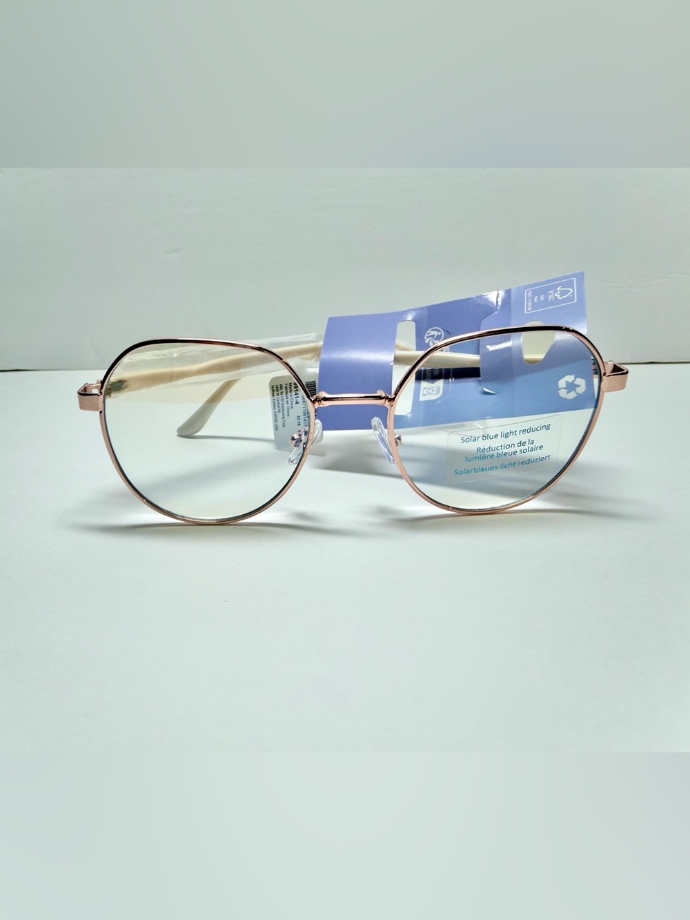 Claire's Rose Gold Metal Women's Glasses Blue Light Filtering